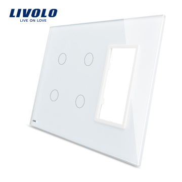 Livolo White 170mm * 125mm EE. UU. El panel de vidrio esmaltado estándar de EE. UU. Para la venta Para el interruptor de pared táctil VL-C5-C2 / C2 / SR-11